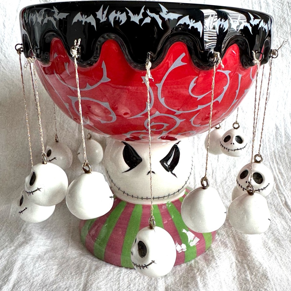 Touchstone Nightmare Before Christmas Jack Skellington Candy Bowl Heads